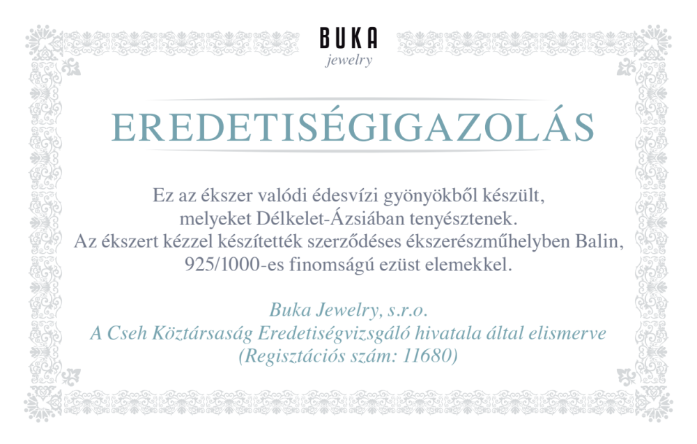 Buka Jewelry tanúsítvány
