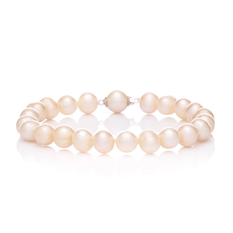 Pearl bracelet Mutiara 8 AA - pearl clasp - Precious metal: Rhodium-plated silver (925), Length of bracelet: 19 cm