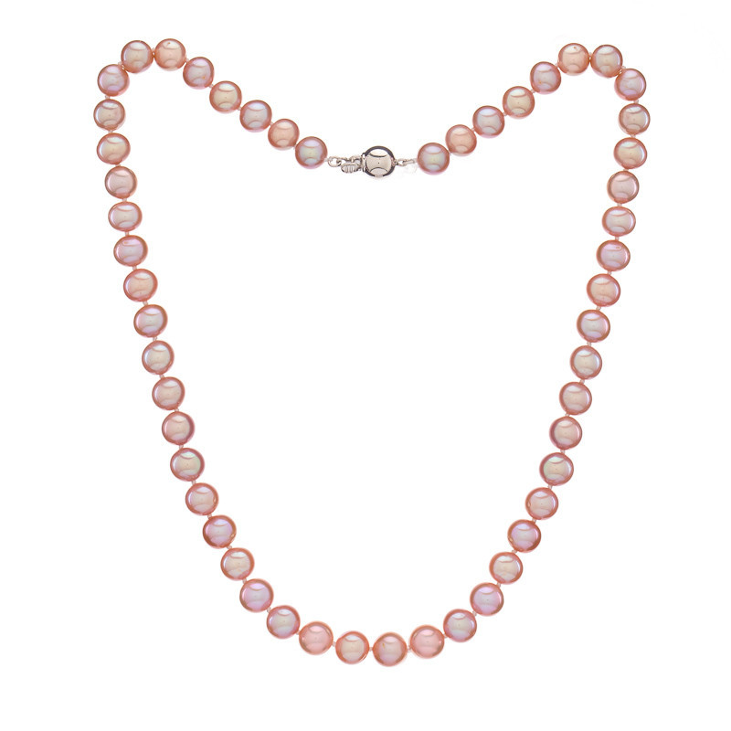 Mutiara gyöngysor 7,5 AA rózsaszín - Színes: Rózsaszín, Nemesfém: Rodiumozott ezüst (925), Nyaklánc hossza: 44 cm