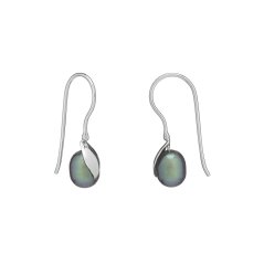 Dew pearl earrings – dark pearl