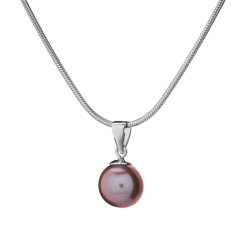 Freshwater Pearl Pendant 8 AAA - Colour: Dark, Precious metal: Rhodium-plated silver (925)