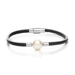 Leather Bracelet with Pearl