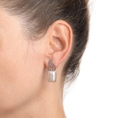Silver Earrings with Mother-of-Pearl