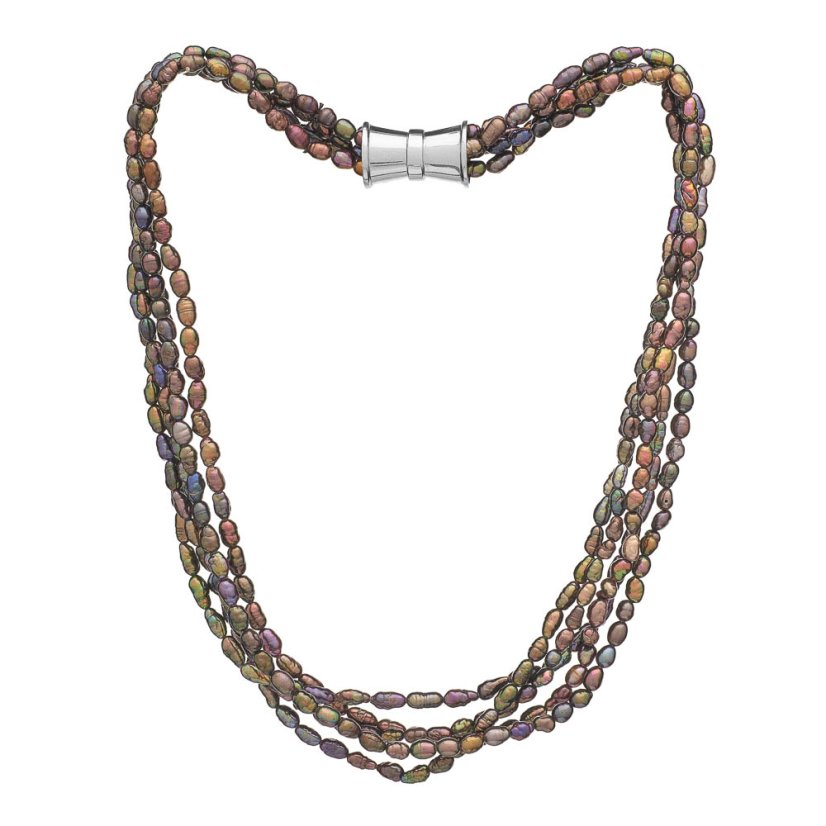 Five-strand pearl necklace Peacock