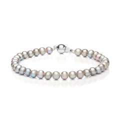 Pulsera de perlas 5,5 AA gris