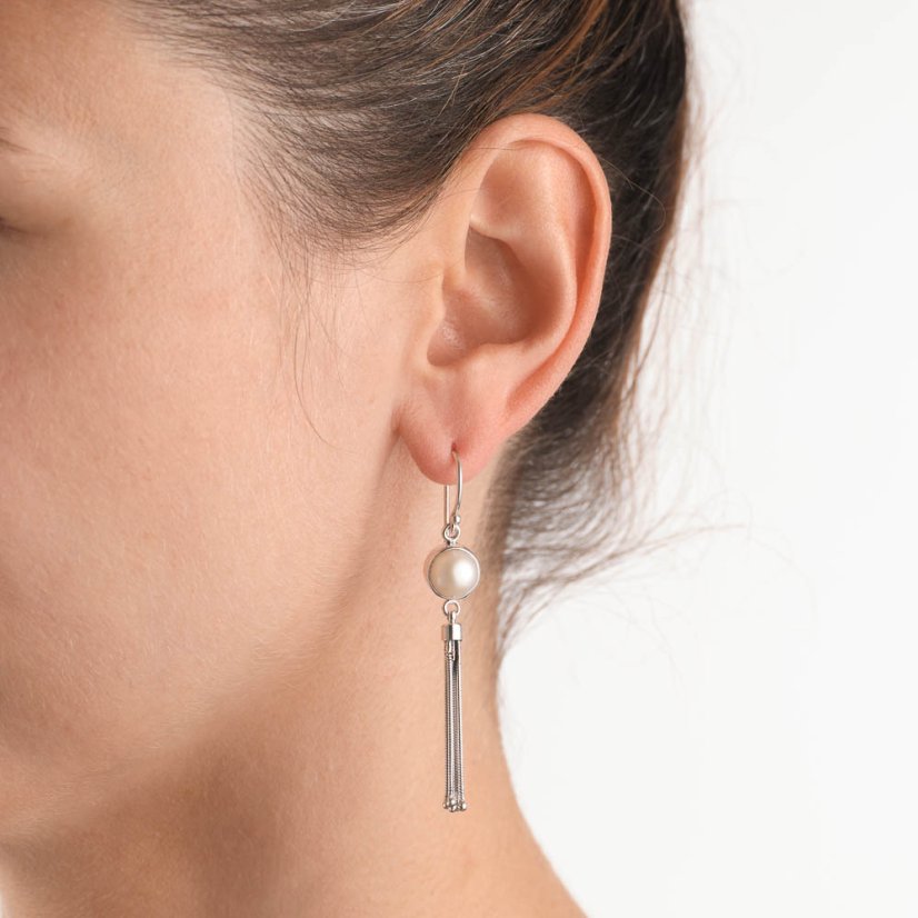 Pearl Earrings with Chains