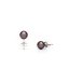 Boucles d’oreilles perles en argent 6 AAA - Couleur: Foncée, Métaux précieux: Argent rhodié (925)
