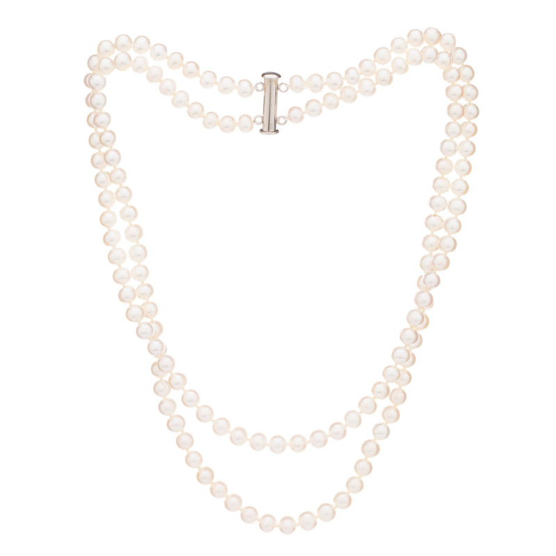 Double strand pearl necklace 6 AA