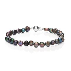 Perlenarmband 6 mm – dunkle Nugget-Perlen