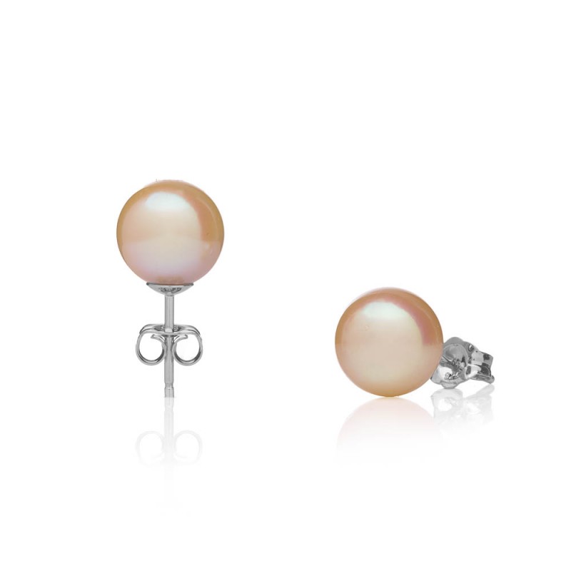 Cercei cu perle South Sea 9 AAA, perla perlă aurie‑albă - Culoare: Auriu, Metal prețios: Argint rodiat (925)