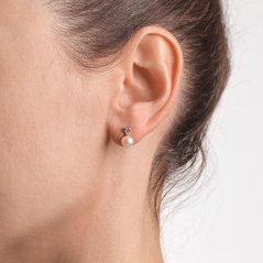 Malé perlové náušnice s kamienkom - rôzne tvary