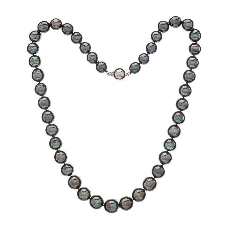 Colier de perle Tahiti 9 C - Culoare: Închisă, Metal prețios: Aur alb 14K (585), Lungimea colierului: 44 cm Colier de perle Tahiti 9 C - Culoare: Închisă, Metal prețios: Aur alb 14K (585), Lungimea colierului: 44 cm