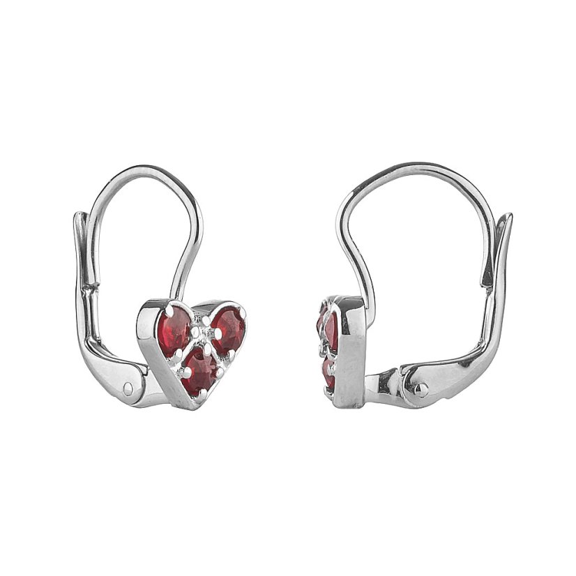 Amora silver earrings with Czech garnets