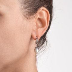 Hammered Pearl Earrings