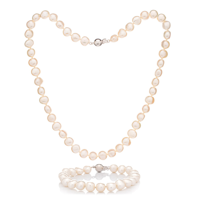 Perlen-Set Armband und Halskette 8,5 – Nugget