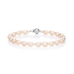 White Oval Pearl Bracelet 5.5 AA