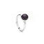 Buka Pearl Ring Small Pearl - Colour: Dark, Precious metal: Sterling silver (925), Ring size: 53