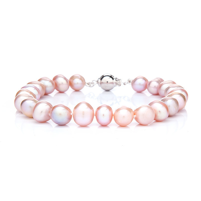 Perlenarmband rosa 6,5 AA - Farbe: Rosa, Edelmetall: Rhodiniertes Silber (925), Länge des Armbands: 19 cm