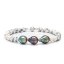 Bracelet en howlite avec perle de Tahiti - Couleur: Multicolor, Métaux précieux: Argent rhodié (925), Longueur du bracelet: 19 cm, Décoration: 3 perles de Tahiti