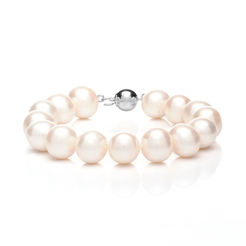 Perlový náramek 12 AAA bílý
