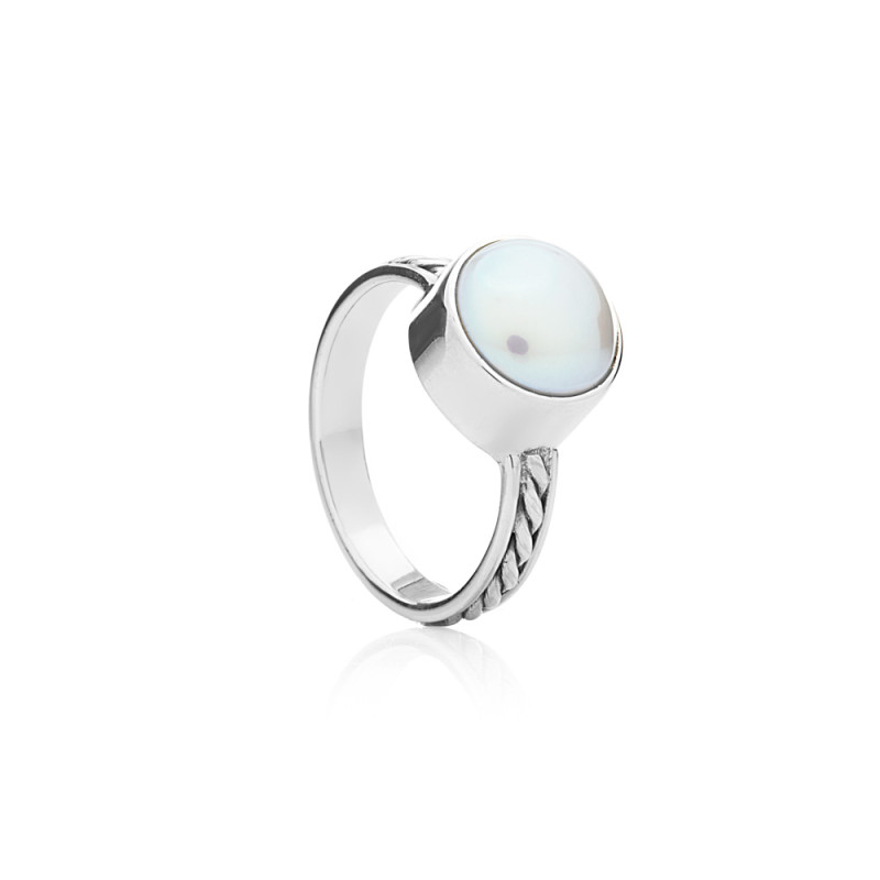 Banjar Pearl Ring - Colour: White, Precious metal: Sterling silver (925), Ring size: 54 Banjar Pearl Ring - Colour: White, Precious metal: Sterling silver (925), Ring size: 54