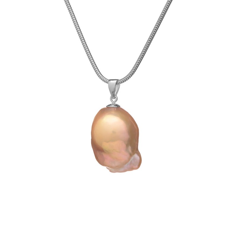 Pink Fireball Pearl Pendant