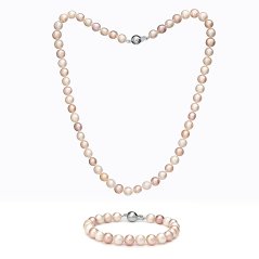 Perlenset Halskette und Armband Multicolor 7 AAA
