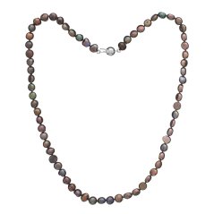 Collier de perles 6 mm – perles foncées en forme nugget