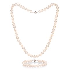 Set cu perle Akoya – colier și brățară 7 AAA+