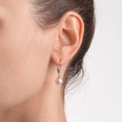 Zlaté perlové náušnice Akoya 8 AAA Continental