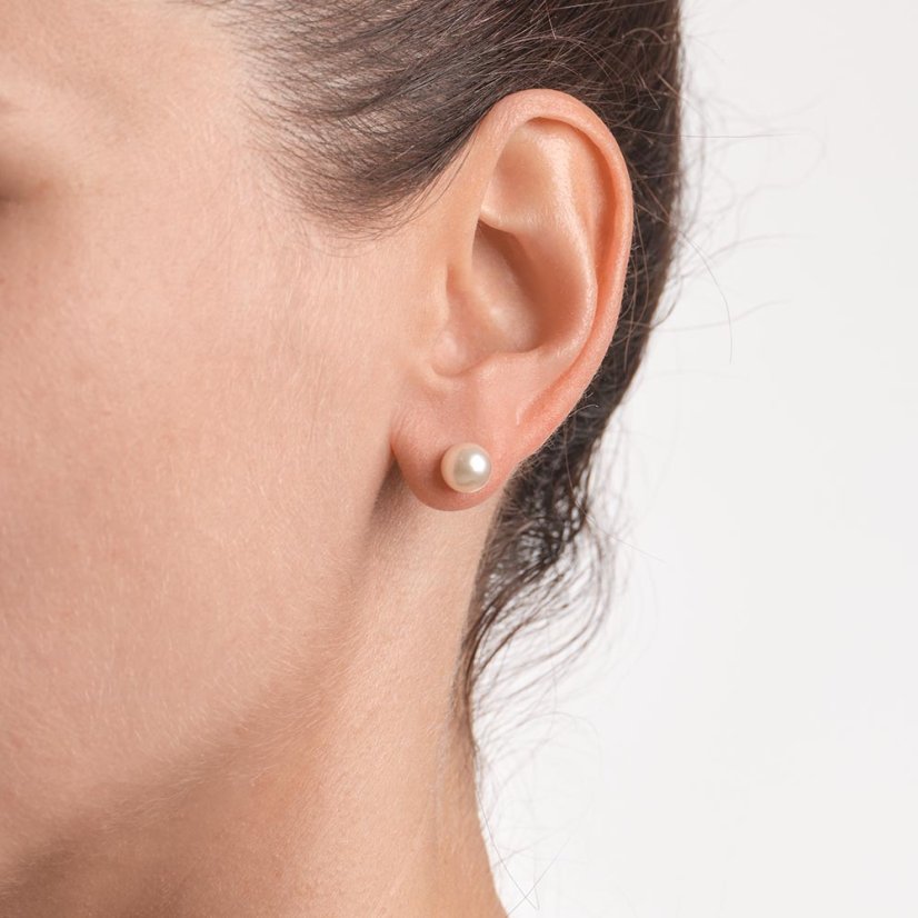 Akoya gyöngy fülbevalók 7 AAA - Színes: Fehér, Nemesfém: 14 karátos fehér arany (585)