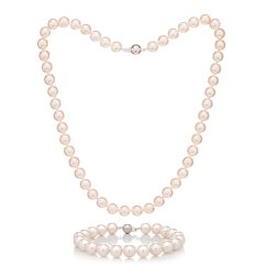 Set colier și brățară cu perle Akoya 8 AAA+