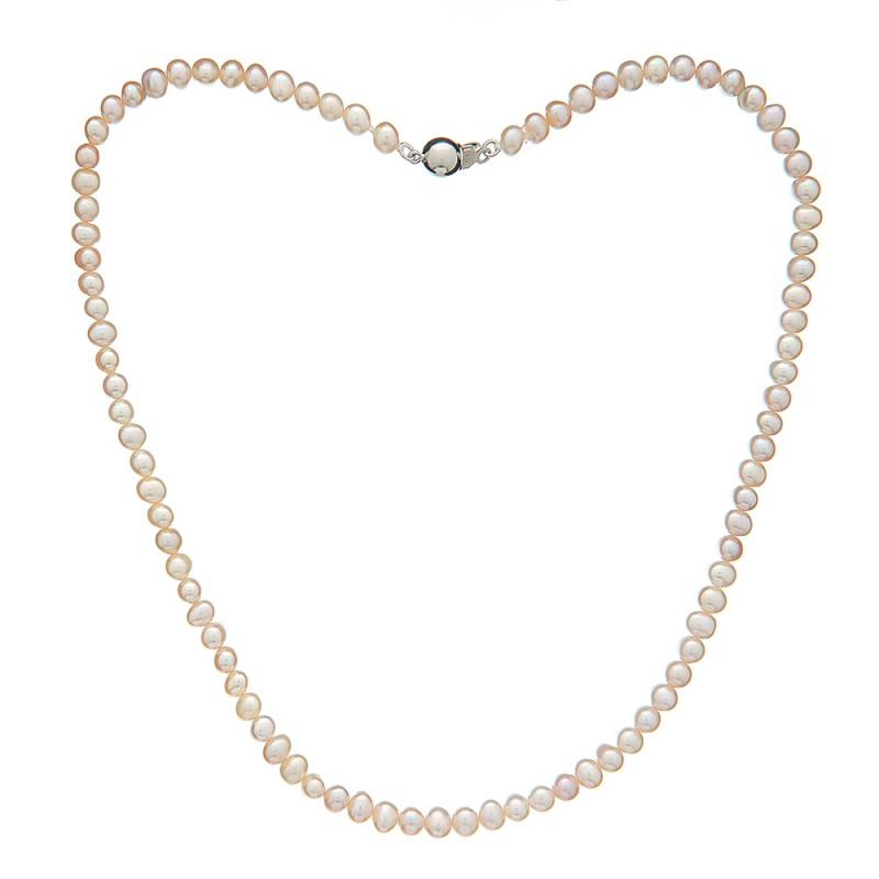 Perlový náhrdelník Mutiara mini - růžová - Drahý kov: Rhodiované striebro (925), Dĺžka náhrdelníka: 40 cm