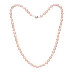 Pearl necklace Oval 5,5 pink