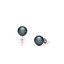 Perlenohrstecker Silber 8 AAA - Farbe: Dunkel, Edelmetall: Rhodiniertes Silber (925)