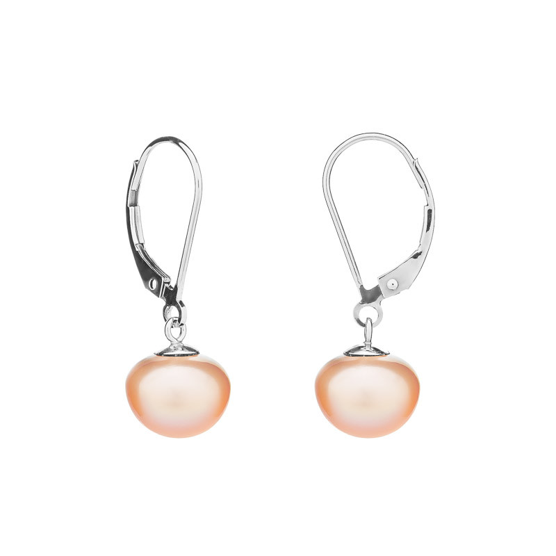 Pendientes de perlas 9 AA Continental - Color: Rosa, Metal precioso: Plata rodiada (925)