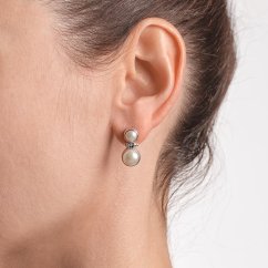 Pendientes tipo botón Plaga con perlas