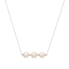 Akoya Perlenkette mit drei Perlen 7,5 AAA