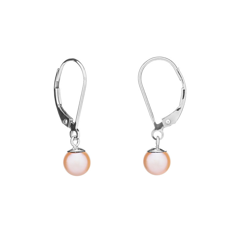 Pearl earrings 6 AAA Continental - Colour: Dark, Precious metal: Rhodium-plated silver (925)