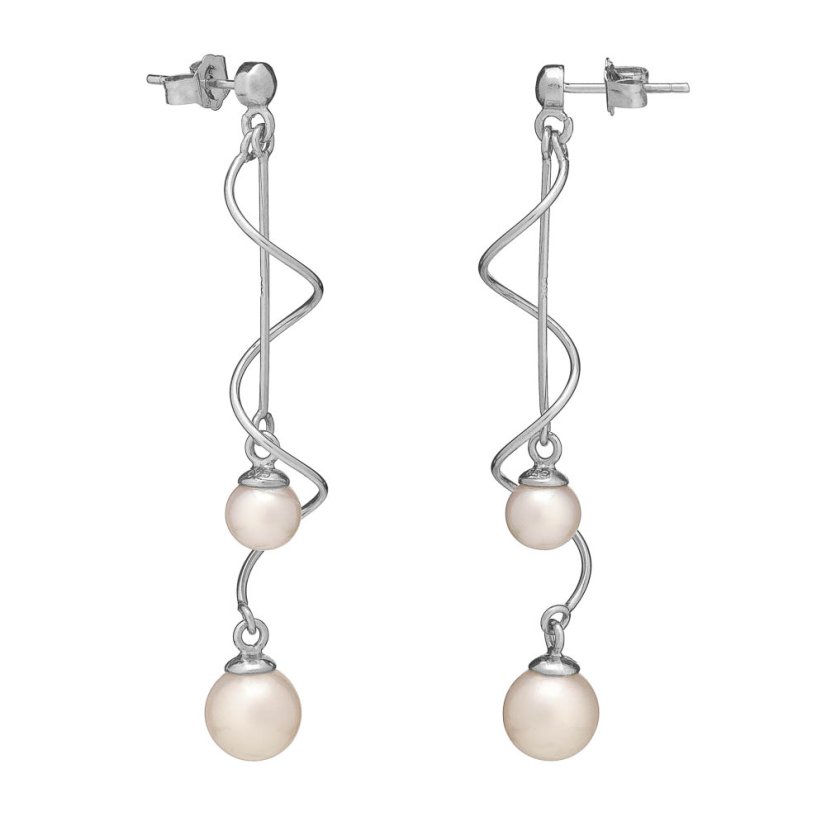 Boucles d’oreilles en perles Spiral - Couleur: Blanche