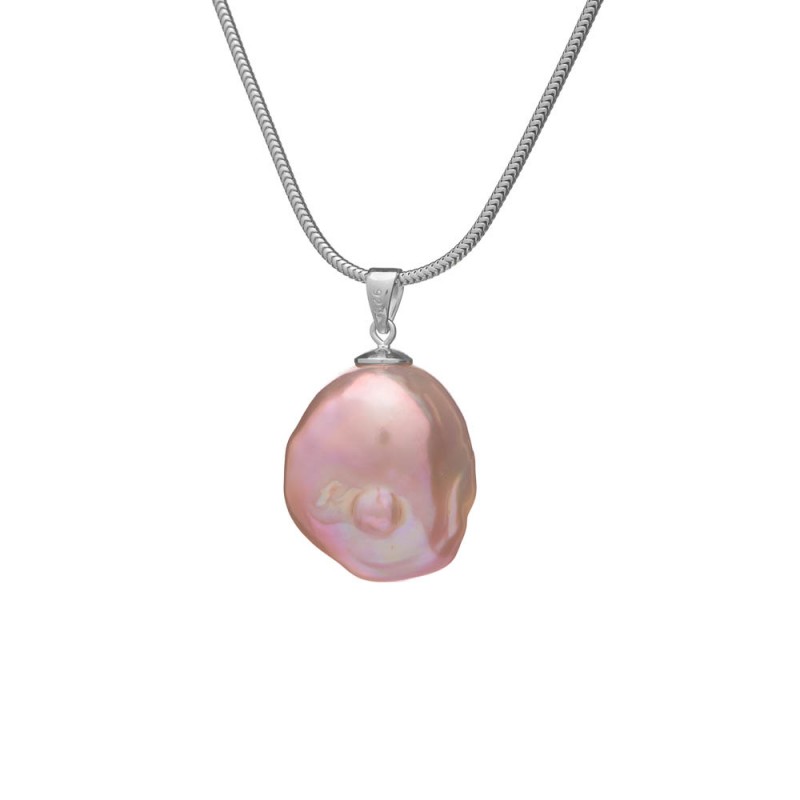 Pink Fireball Pearl Pendant