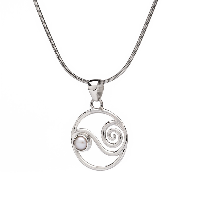 Pandantiv de argint Spiral - Culoare: Albă, Metal prețios: Argint sterling (925)