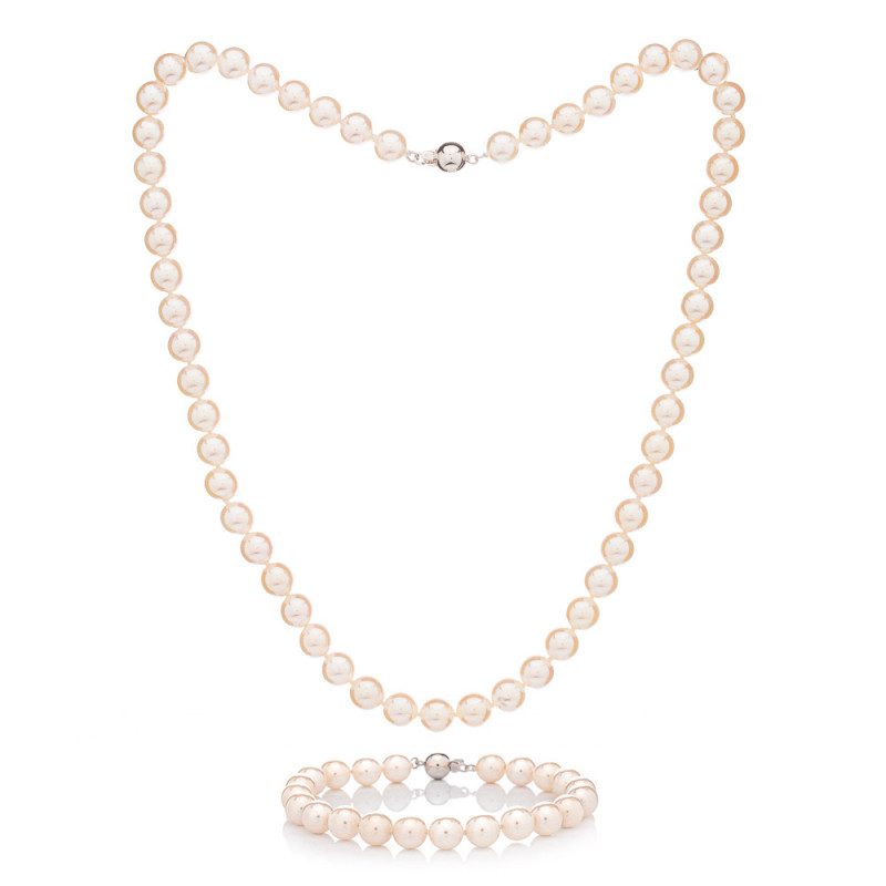 Parure de perles Akoya – collier et bracelet 7 AAA+