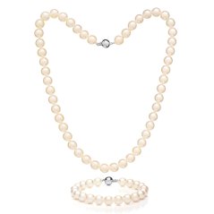 Perlový set náhrdelník a náramok Akoya 8 AAA+