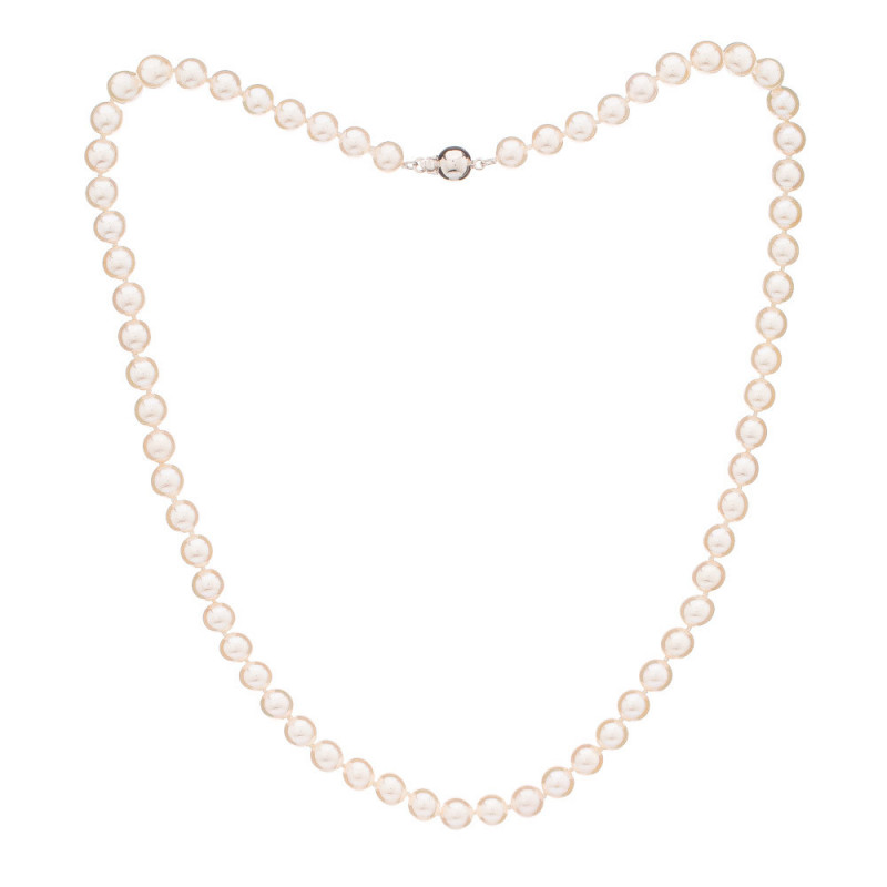 Akoya 6,5 AAA+ weiße Perlenkette - Farbe: Weiß, Edelmetall: Weißgold 14 Karat (585), Länge der Halskette: 44 cm