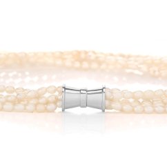 Collier de perles à cinq rangs – perles blanches