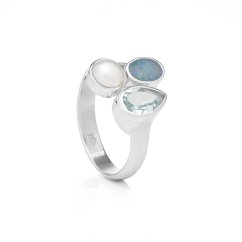 Anillo de plata Tricolor