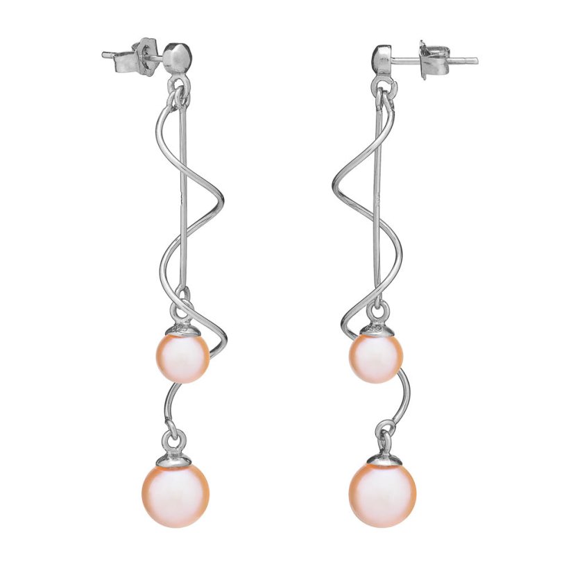 Perlenohrringe Spiral - Farbe: Dunkel