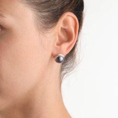 Blue Mabe Pearl Stud Earrings