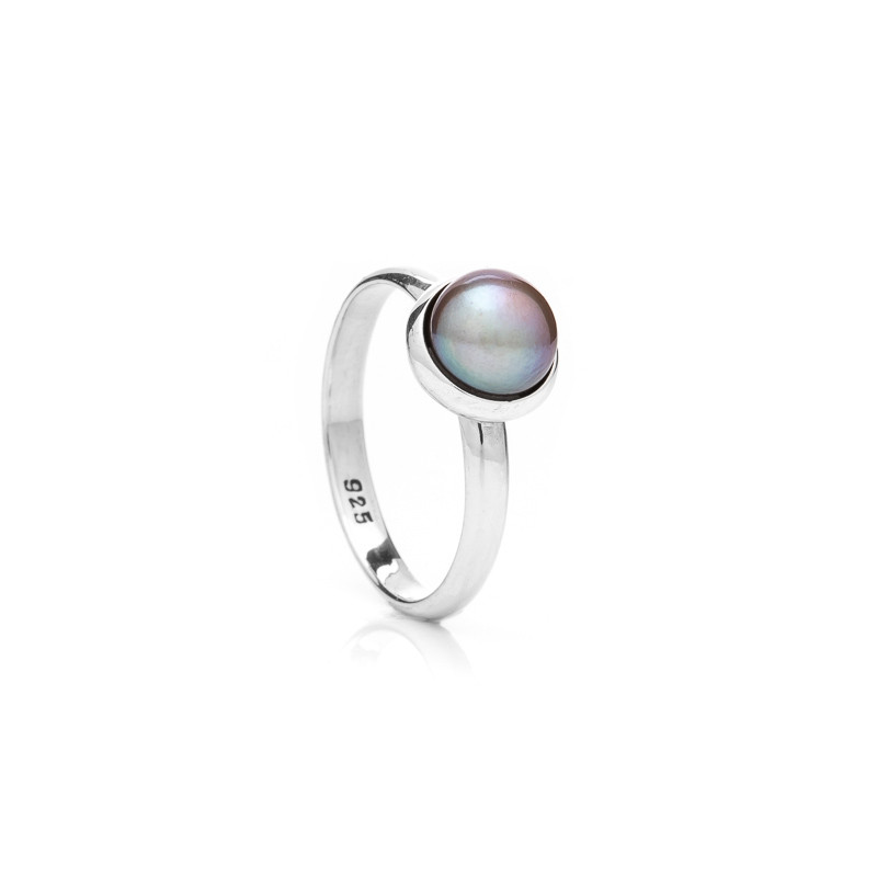 Perlenring Buka kleine Perle - Farbe: Multicolor, Edelmetall: Sterlingsilber (925), Ringgröße: 56